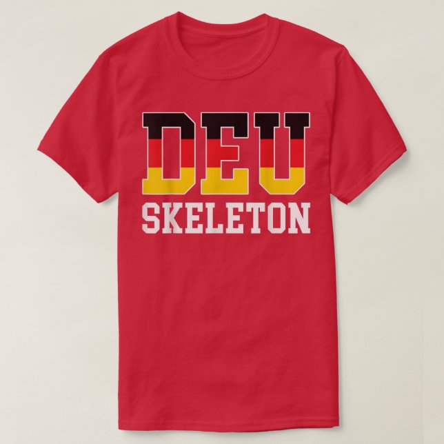 Deutschland Flagge  Deutsche DEU Skeleton  T-Shirt (Design Front)