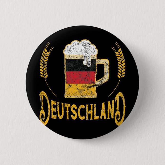 Deutschland German Flag Beer Lover Oktoberfest 6 Cm Round Badge (Front)