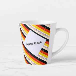 Deutschland German Flag Black Personalisation  Latte Mug
