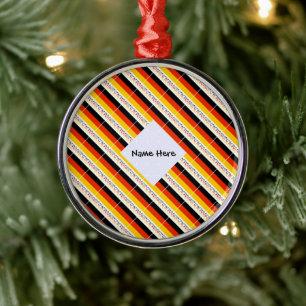 Deutschland German Flag Black Personalisation Metal Tree Decoration