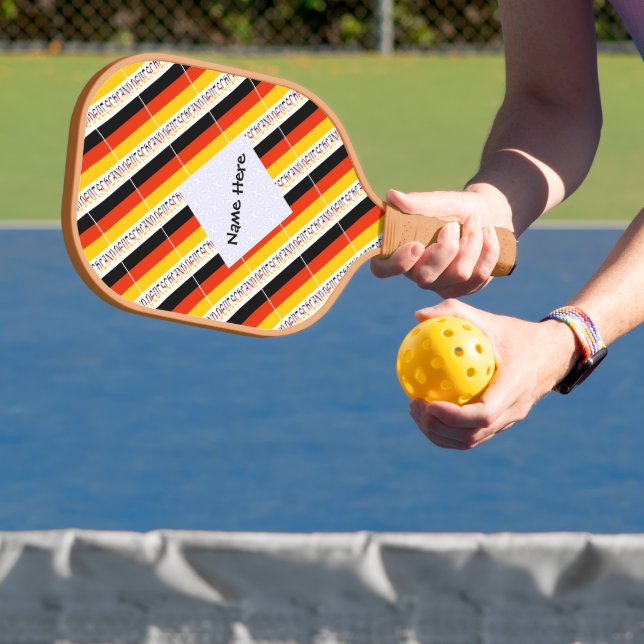Deutschland German Flag Black Personalization  Pickleball Paddle (Insitu)
