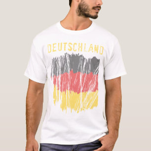 Deutschland German Flag Ladies Crew T-Shirt