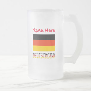 Deutschland German Flag Red Personalisation Frosted Glass Beer Mug