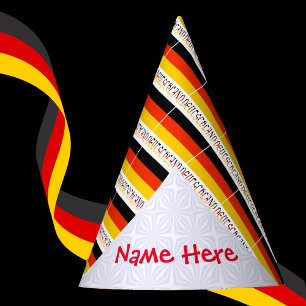 Deutschland German Flag Tiled Red Personalisation Party Hat