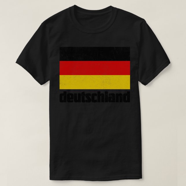 Deutschland Germany Faded Style Flag Design T-Shirt (Design Front)