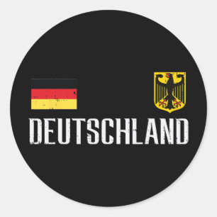 Deutschland Germany Flag Soccer Footll Fan Men Wom Classic Round Sticker