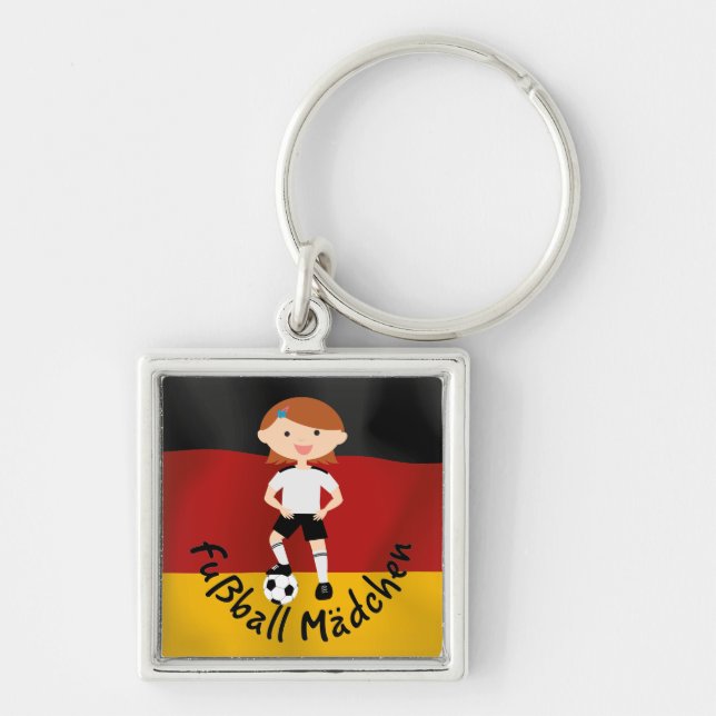 Deutschland Germany Fußball Mädchen 3 v2 Key Ring (Front)