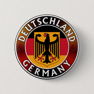 Deutschland Germany Plaque, German Flag and Eagle  6 Cm Round Badge
