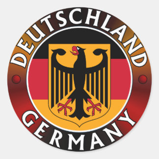 Deutschland Germany Plaque, German Flag and Eagle  Classic Round Sticker