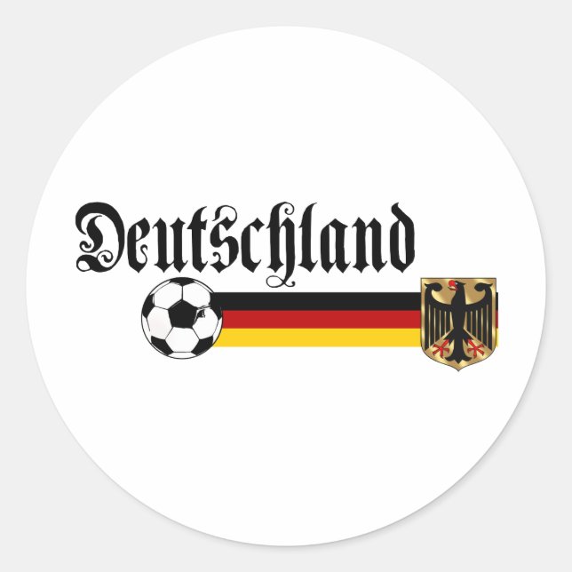 Deutschland large fussball logo classic round sticker (Front)
