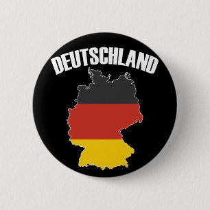 Deutschland Map - German Flag - Germany Travel 6 Cm Round Badge