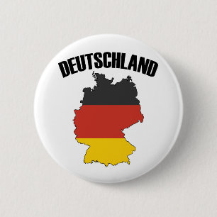 Deutschland Map - German Flag - Germany Travel 6 Cm Round Badge