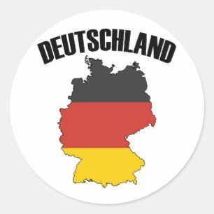Deutschland Map - German Flag - Germany Travel Classic Round Sticker