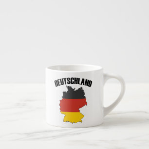 Deutschland Map - German Flag - Germany Travel Espresso Cup