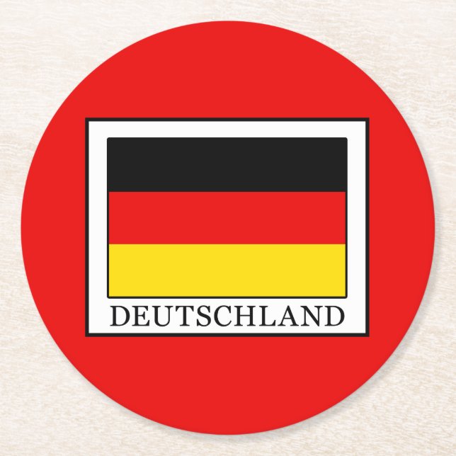Deutschland Round Paper Coaster (Front)