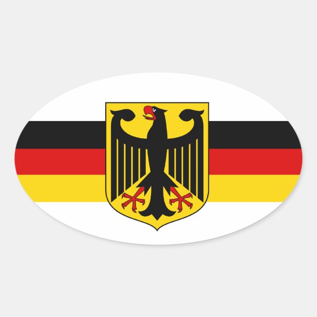 Deutschland soccer fussball #3 oval stickers (Front)