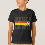 Deutschland Soccer T-Shirt<br><div class="desc">Big bold letters of Deutschland with the German colours and a soccer ball. Deutschland Soccer</div>