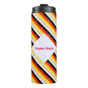 Deutschland Tiled Flag Personalised Thermal Tumbler