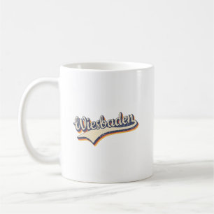 Deutschland Wiesbaden Vintage Retro Typografie Coffee Mug