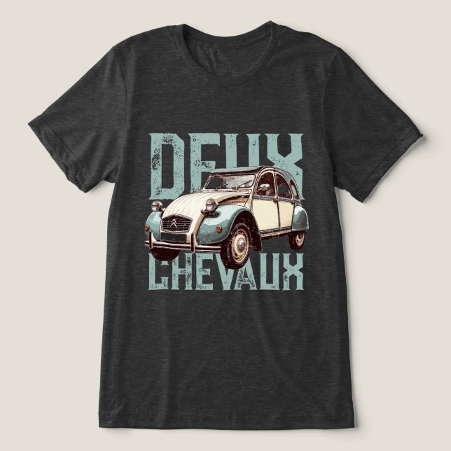 Deux Chevaux Tri-Blend Shirt (Design Front)