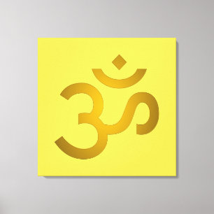 Devanagari om - Canary Canvas Print