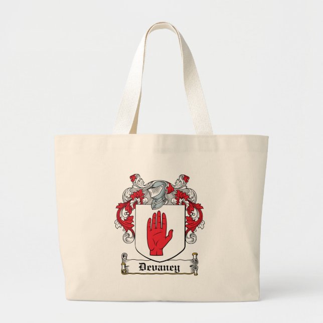Devaney Family Crest Large Tote Bag (Front)