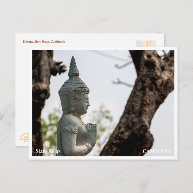 Devata Sculpture Angkor Wat Postcard (Front/Back)