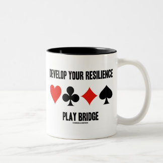 Develop Your Resilience Play Bridge Card Suits Two-Tone Coffee Mug