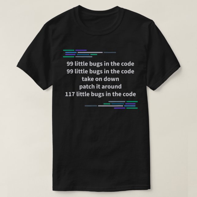 Developer 99 Debug Bugs  T-Shirt (Design Front)