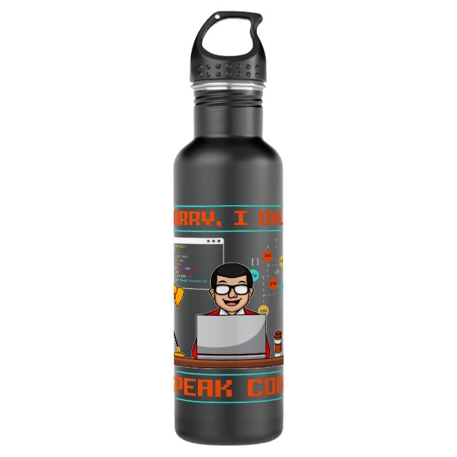 Developer Code Software Engineer Programmer Nerd C 710 Ml Water Bottle (Front)