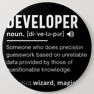Developer Dictionary Definition Funny developers 6 Cm Round Badge