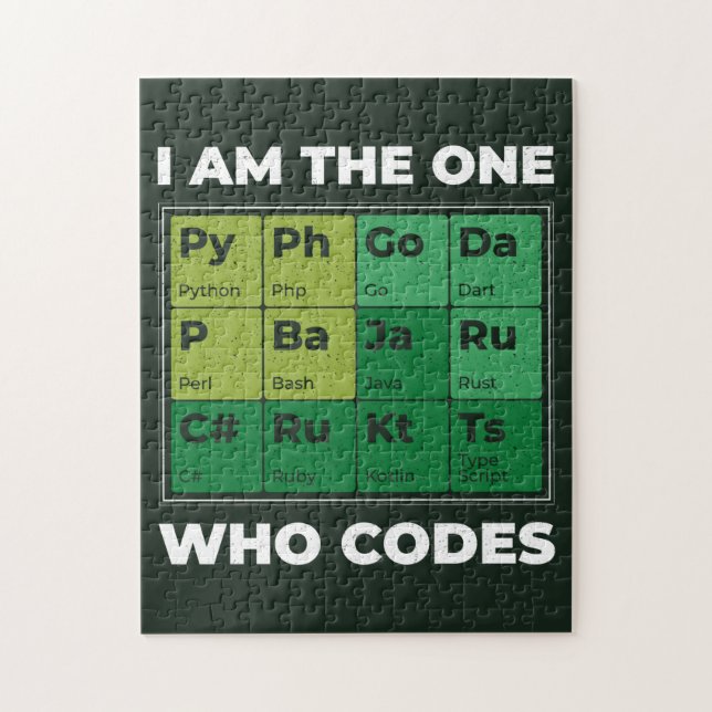 Developer Periodic Table Funny Jigsaw Puzzle (Vertical)