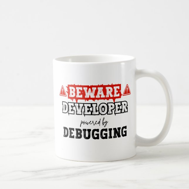 Developer Powered By Debugging | Programming Coffee Mug (Right)