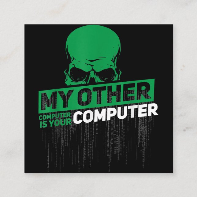 Developer Sysadmin Engineer Hacker Nerd Admin Code Square Business Card (Front)