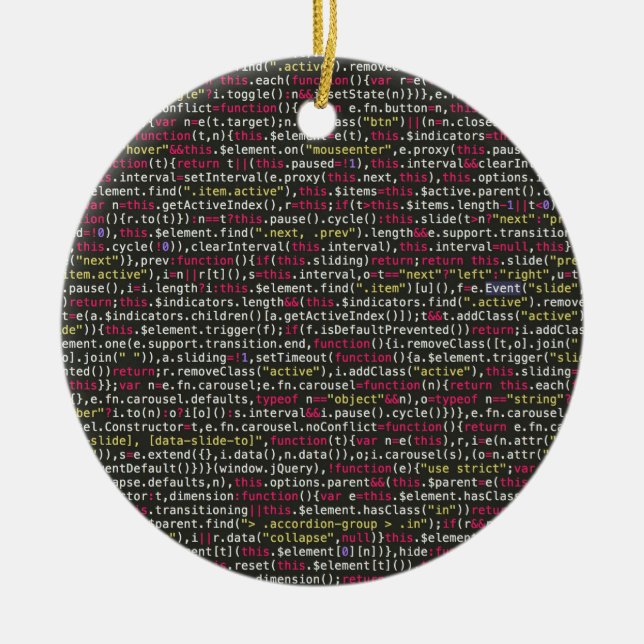 Developer's Terminal Pattern Ceramic Tree Decoration (Front)
