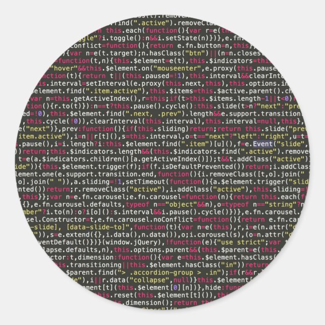 Developer's Terminal Pattern Classic Round Sticker (Front)