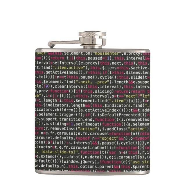 Developer's Terminal Pattern Hip Flask (Front)