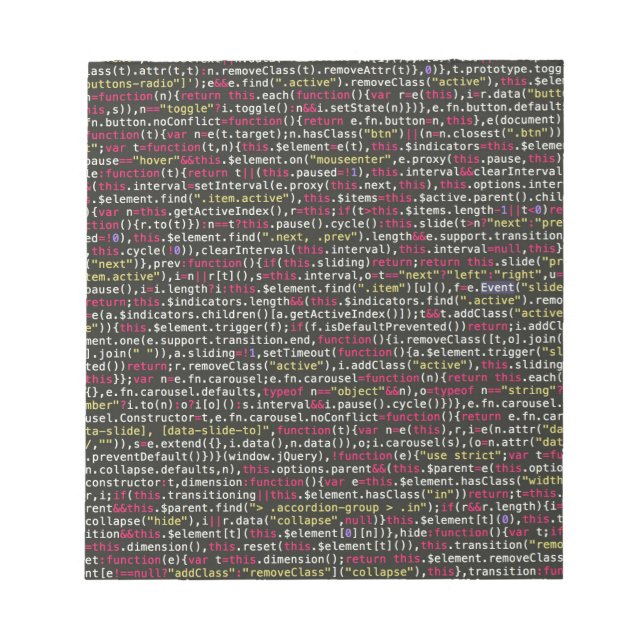 Developer's Terminal Pattern Notepad (Front)