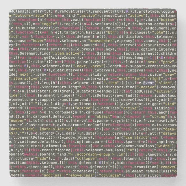 Developer's Terminal Pattern Stone Coaster (Front)