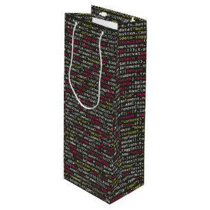 Developer's Terminal Pattern Wine Gift Bag