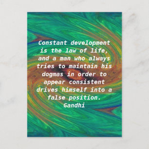 Development Is The Law Of Life Gandhi Wisdom Quote Postcard