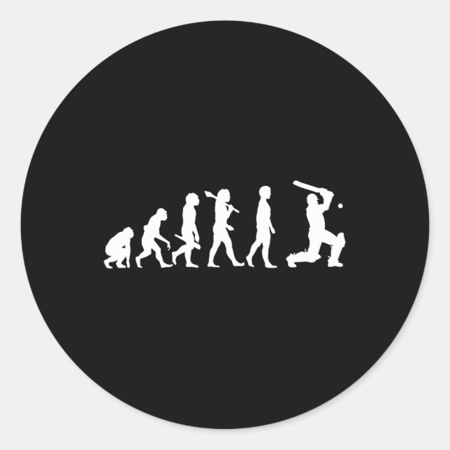Development Of The Cricket Player - Cricket Player Classic Round Sticker (Front)