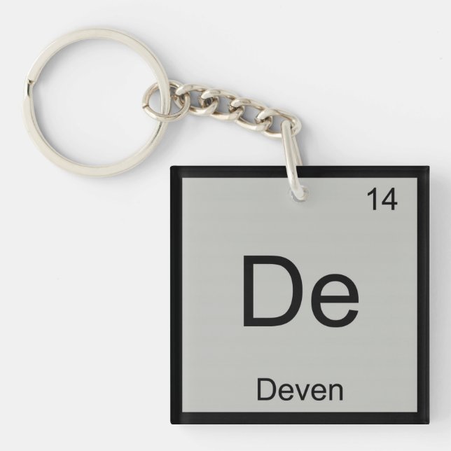Deven Name Chemistry Element Periodic Table Key Ring (Front)