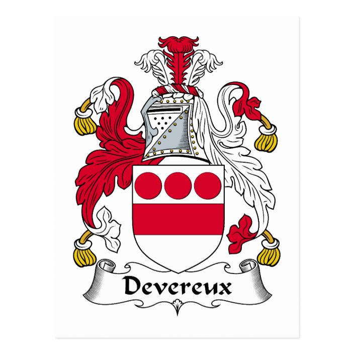 Devereux Family Crest Postcard | Zazzle.co.uk