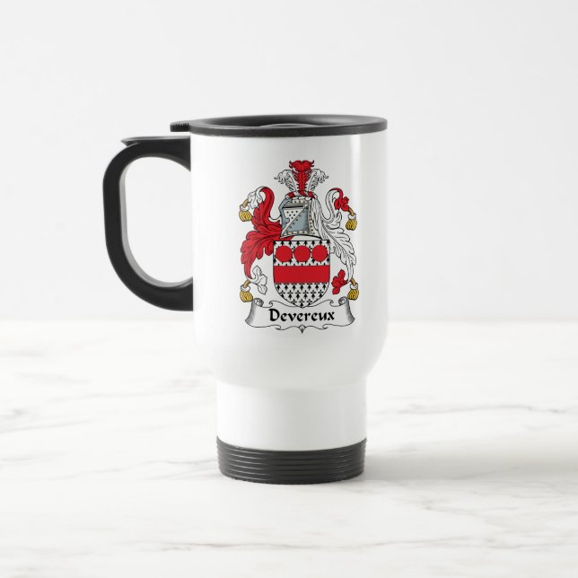 Devereux Family Crest Travel Mug (Left)