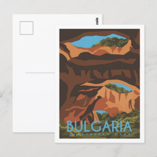 Devetashka Cave Bulgaria Travel Place Illustration Postcard