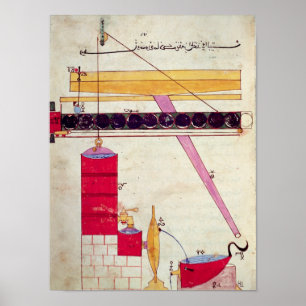 Device for supplying water to a fountain poster