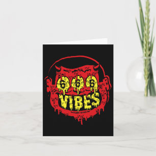 Devil 666 Vibes - Retro Style 666 Funny Evil Hallo Card