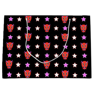 Devil and Stars Cool Retro Satan Large Gift Bag