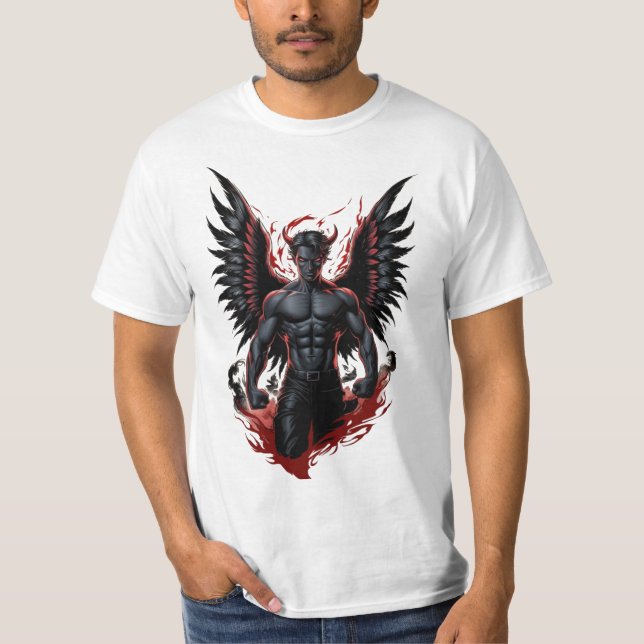 Devil Angel Battle T-Shirt Designs (Front)